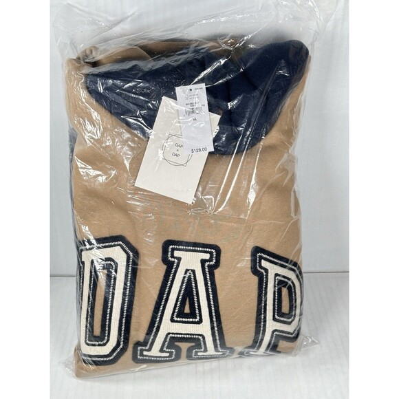 Size XL GAP x Dapper Dan DAP Logo Limited Edition Brown Hoodie Pullover NEW - Picture 3 of 3